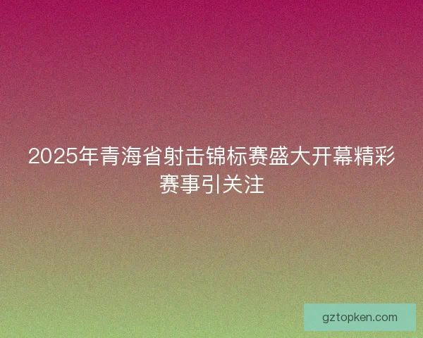 2025年青海省射击锦标赛盛大开幕精彩赛事引关注